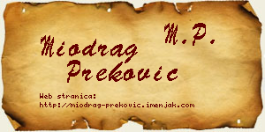 Miodrag Preković vizit kartica